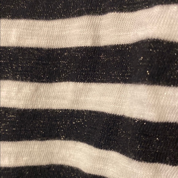 Talbots Black and White sparkle Short Sleeve Tee - Picture 4 of 5